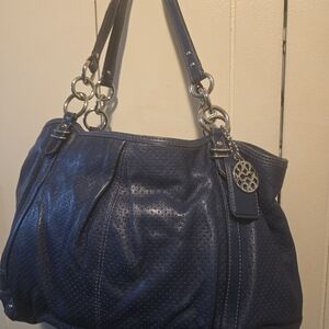 Coach Elegant Leather Blue Handbag